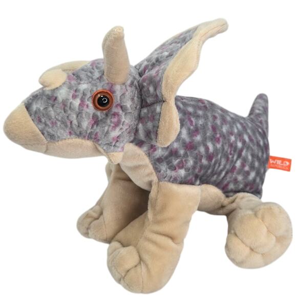 Wild Republic Triceratops Dinosaur Prehistoric Pebbled Stuffed Animal‎ Plush Toy - Picture 1 of 7